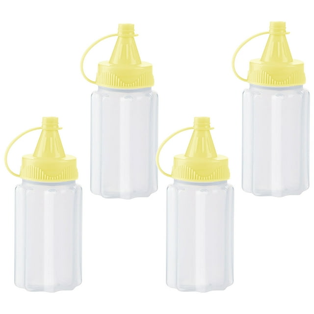 TERGAYEE Condiment Squeeze Bottles,4pcs Squirt Empty Bottles,Press down