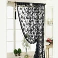 thumbnail image 1 of TERGAYEE Contemporary Black Butterfly Embroidery Print Rod Pocket Sheer Lace Curtains, 100 x 200 cm, 1 of 4