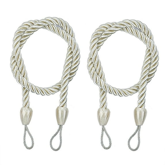 Vikakiooze Curtain Tiebacks Ropes,2pcs Decorative Handmade Tie Backs Curtain Holdbacks Holders Cord for Window Sheer Drapes Indoor Outdoor