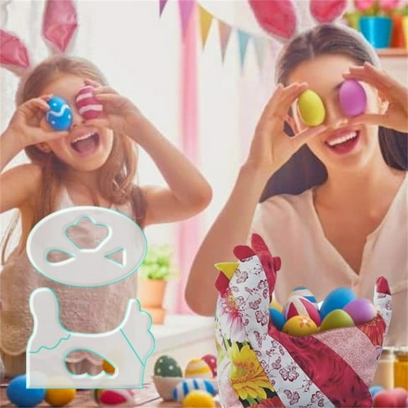 TERGAYEE Cute Eggs Basket Template Set,New Plastic Drawing Template Easter Decorations