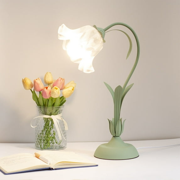 TERGAYEE Desk Decor Flower Table Lamp Reading Lamp Bedside Vintage Flower Night Lamp Bedside Lamp Decoration Living Room Bedroom Room Lighting Table Lamp Home Decoration Home Decor