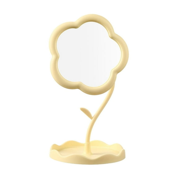 TERGAYEE Desktop Beauty Mirror, Flower-Shaped Makeup Mirror for Desk Vanity Mirror for Bedroom,Living Room and Minimal Spaces Room