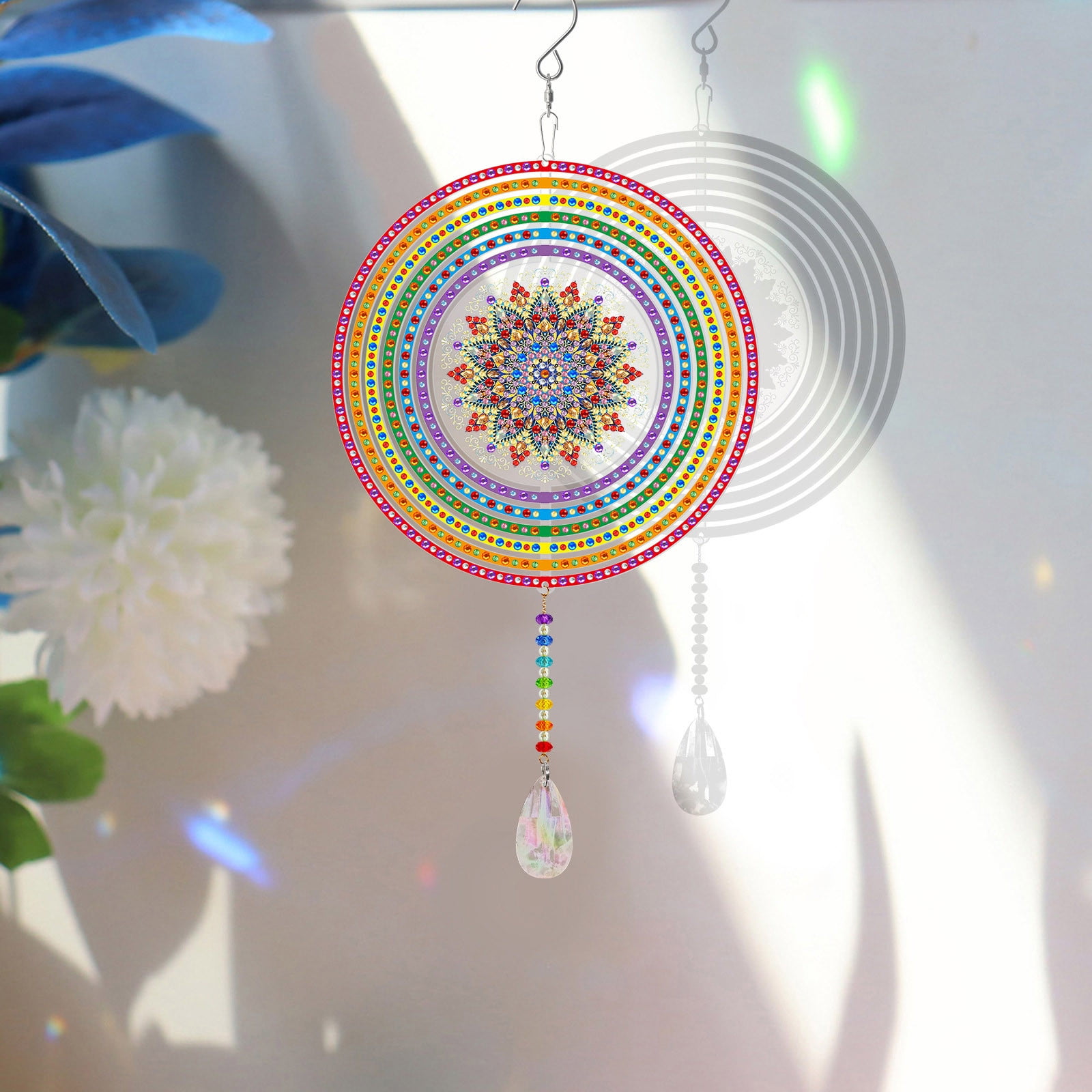 TERGAYEE Diamond Painting Suncatcher,Double Sided 3D Wind Chime Diamond  Painting Kits for Adults Kids,for Garden Window Home DIY Kits 