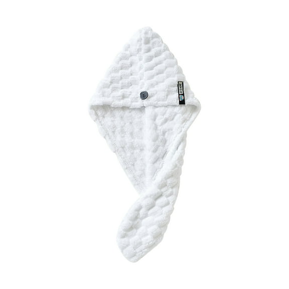 TERGAYEE Dry Hair Hat,Microfiber Hair Drying Towel with Button,Women's Shampoo and Shower Cap,Coral Fleece Dry Hair Cap,Quick Dry Hair Wrap