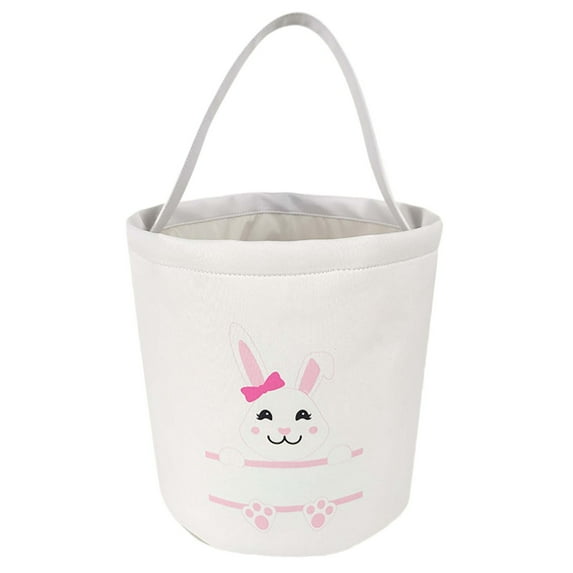 TERGAYEE Easter Bunny Basket Bags for Boys Girls,Rabbit Bucket Tote for Easter Egg Decorations Candy Gifts Storage,Carry Easter Rabbit Baskets for Easter Eggs Party