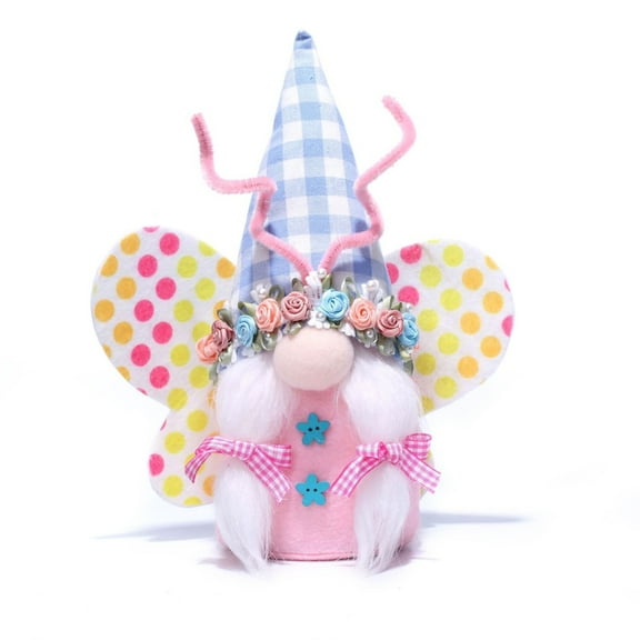 TERGAYEE Easter Butterfly Gnome,Spring Gnomes Spring Summer Home Decor Ornaments Easter Decorations for Tiered Tray Party Decor Table Decorations
