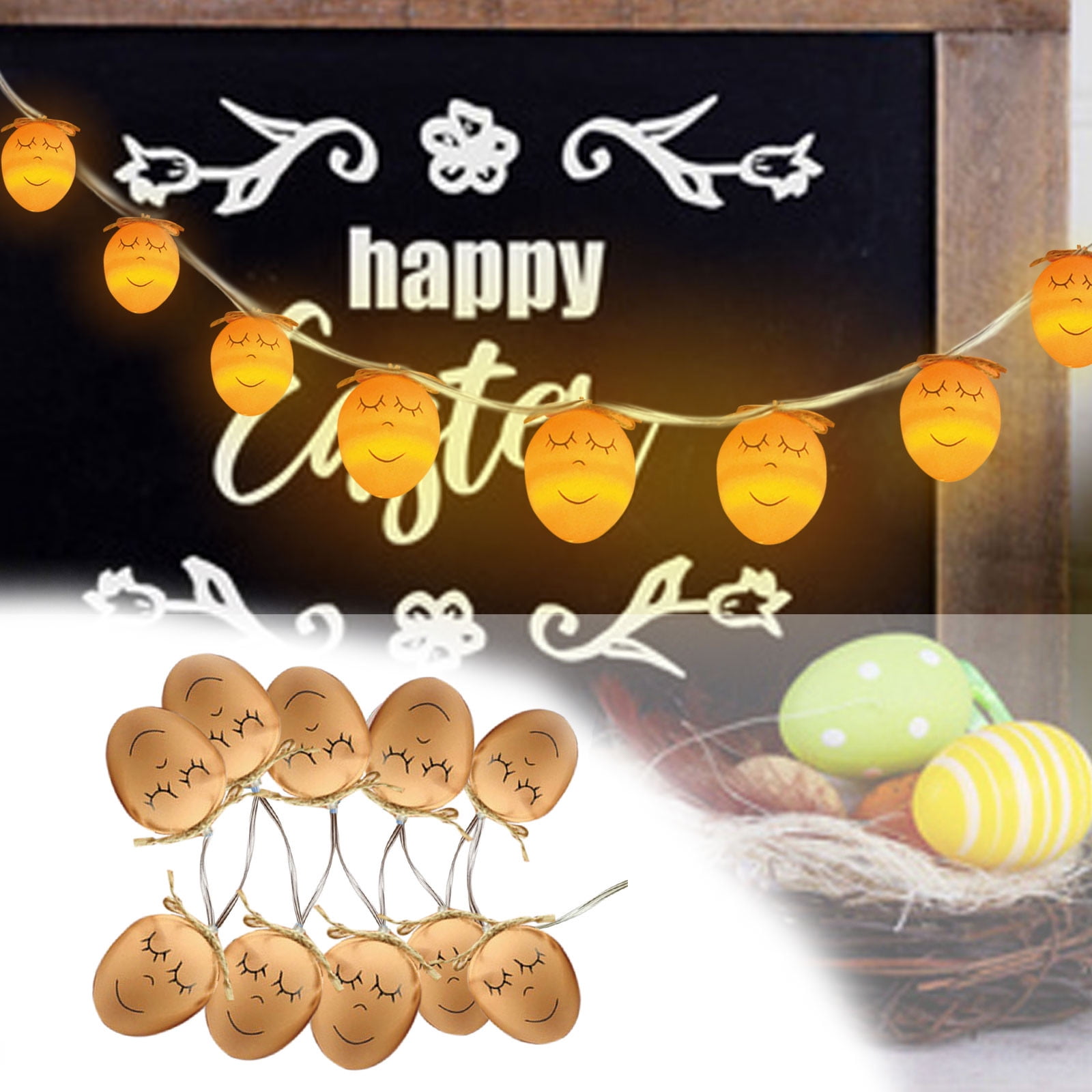 TERGAYEE Easter String Lights Decorations,Battery Operated String