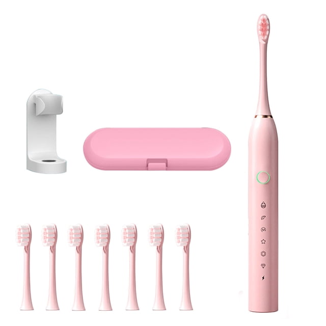 TERGAYEE Electric Toothbrush with 8 Brush Heads,IPX7 Rechargeable Toothbrush with 6 Mode,Portable Fast USB Rechargeable Power,Sound Wave Soft Bristle Brush