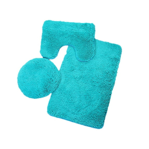 TERGAYEE Elegant Home Goods Solid Color 3 Piece Bathroom Rug Set Bath Rug,Contour Mat, & Lid Cover Non-Slip with Rubber Backing Solid Color