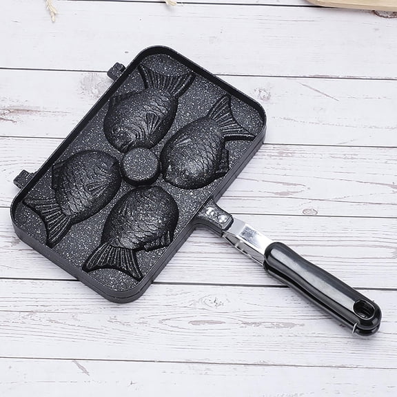 TERGAYEE Fish-Shaped Pancake Double Pan,Cake Pan Pancake Bread Maker Aluminium Alloy Non Stick Pan for Home DIY Cooking Party Dessert Plate