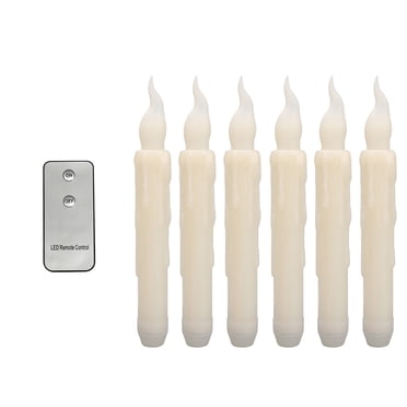 Flameless Flickering 0.78\" X10\" Taper Plastic Candles With Remote...