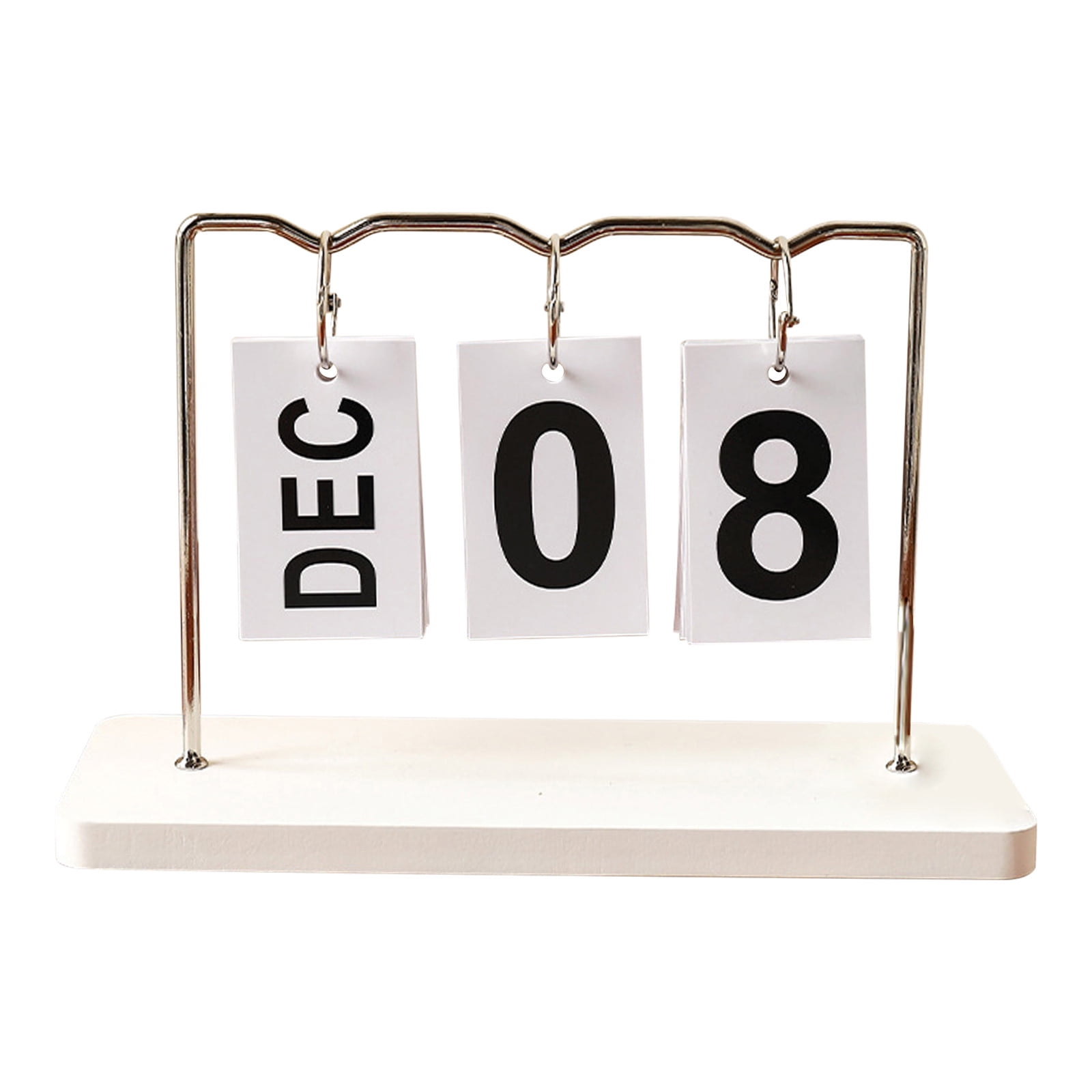 TERGAYEE Flip Wooden Perpetual Calendar,Metal Desk Calendar