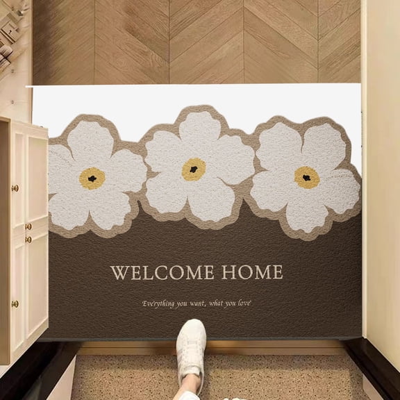 TERGAYEE Floor Mats Silk Mat for Home Entryway Non-Slip Wear-abrasion Customizable Trim Dirt Mud Scraper Doormat