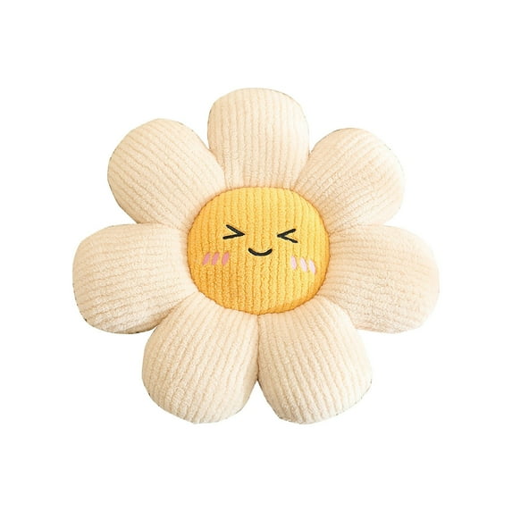 TERGAYEE Flower Throw Pillow, Soft Yellow 17.71" Flower Pillow for Home Decor, Cute Flower Shaped Floor Pillow Aesthetic Flower Plush Decorative Pillows for Bed Sofa Couch