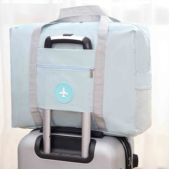 TERGAYEE Foldable Travel Duffel Bag,Waterproof Luggage Travel Bag with Fixed on the Trolley Case,Lightweight Carry On Bag for Sports,Vacation,Shopping,Gym