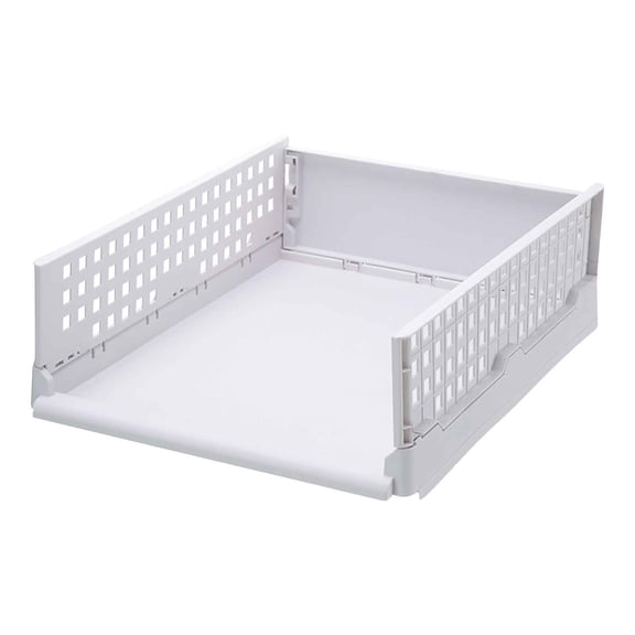 Vikakiooze Foldable Wardrobe Storage Box,Plastic White Wardrobe Shelves Closet Organiser Box,Pull Out Like a Drawer,Suitable for Home,Bedroom,Kitchen