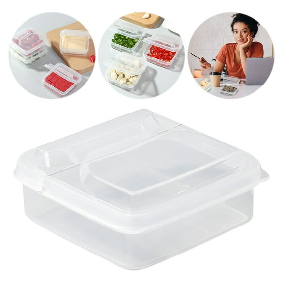 TERGAYEE Food Storage Cheese Box,Flip-Top Butter Block Cheese Slice Storage Box Portable Refrigerator Fruit Vegetable Fresh-Keeping Organizer Containers With Lid