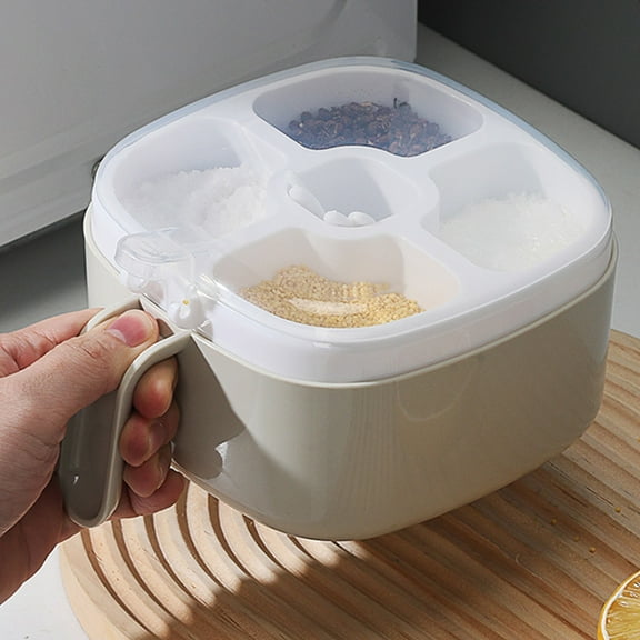 TERGAYEE Four Compartments Seasoning Box Transparent Design Multifunctional Seasoning Box Household Seasoning Combination Set Spice Can of Spices