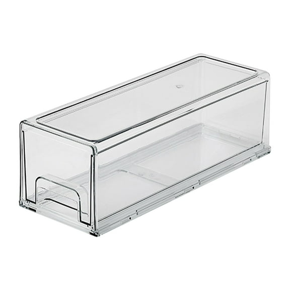 TERGAYEE Fridge Drawer Organizer,Stackable Pull Out Refrigerator Organizer Bins Clear BPA-free Refrigerator Organizing Pull Out Drawers for Pantry,Freezer,Kitchen Cabinet