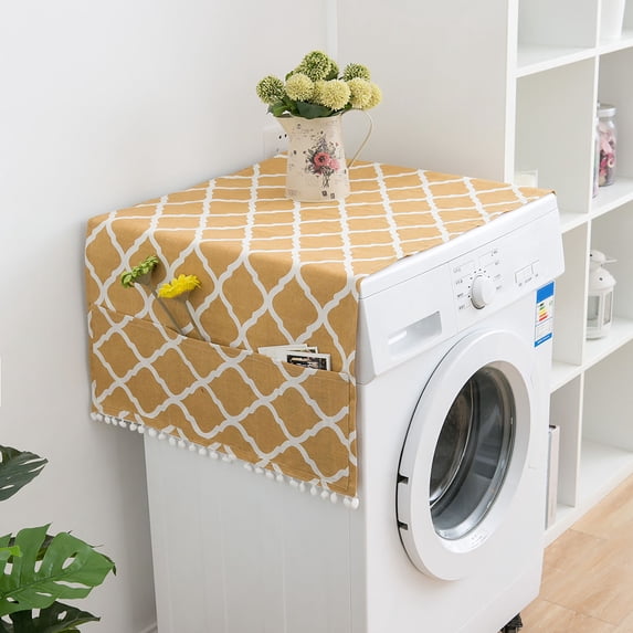 TERGAYEE Fridge Dust Cover,Washer And Dryer Top Cover Refrigerator Dust Proof Cover with Storage Pockets Bohemian Style Multi-Purpose Top Covers