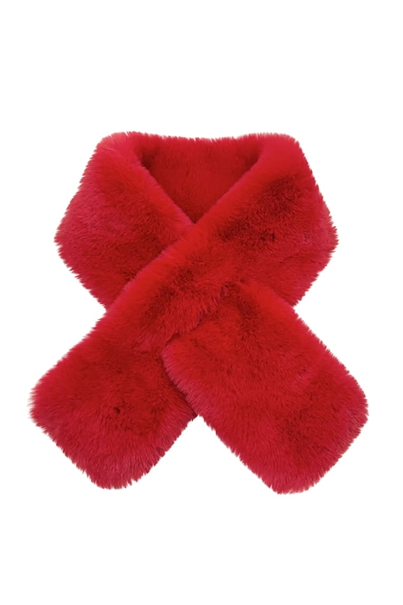 Fur Collar Scarf for Women,Winter Warm Soft Cozy Furry Loophole Scarf Wrap,Faux Fur Scarves Neck Shrug,Thickened Furry Scarf Wrap Fashion Accessories