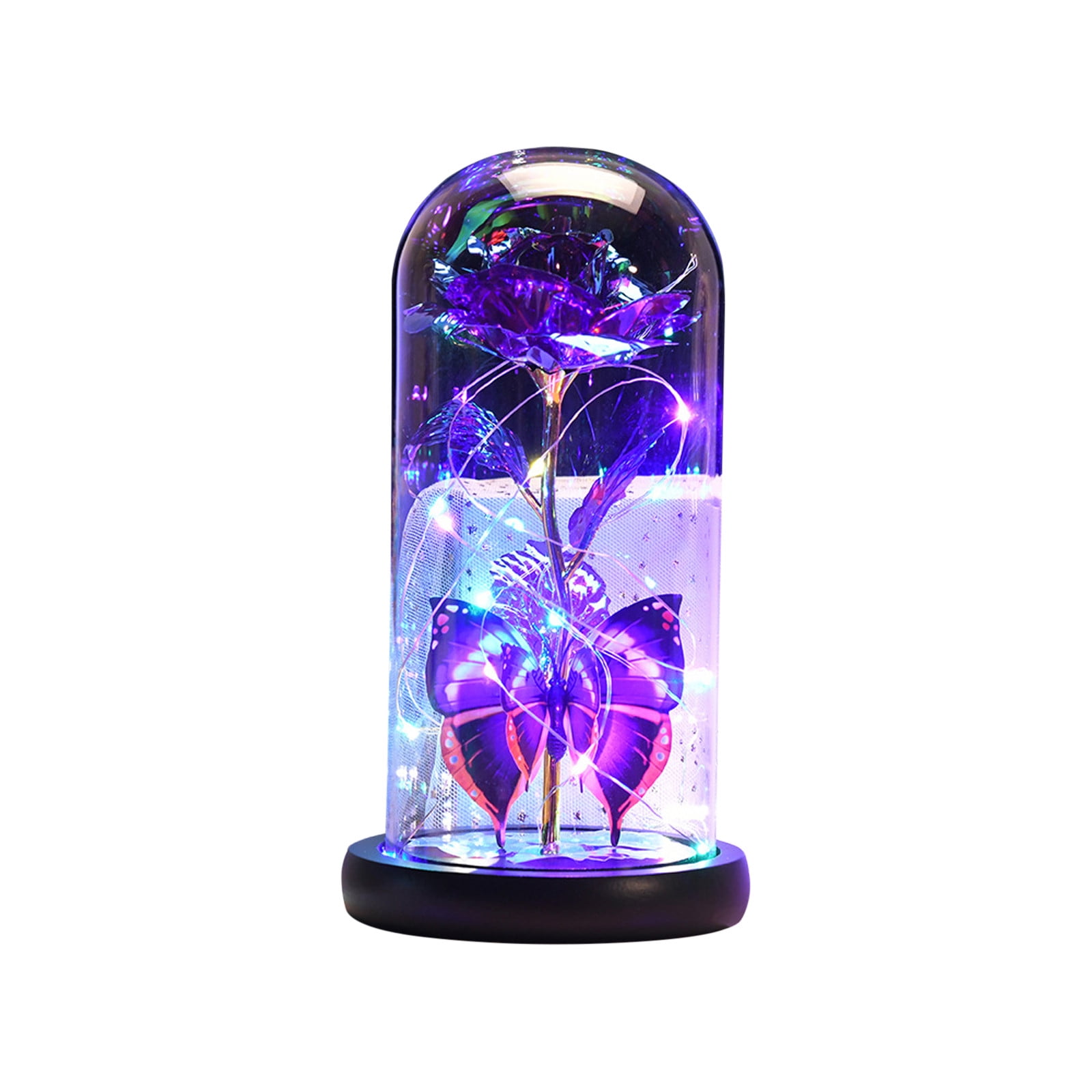 TERGAYEE Glass Rose Gifts for Women,Forever Eternal Crystal Light Up ...
