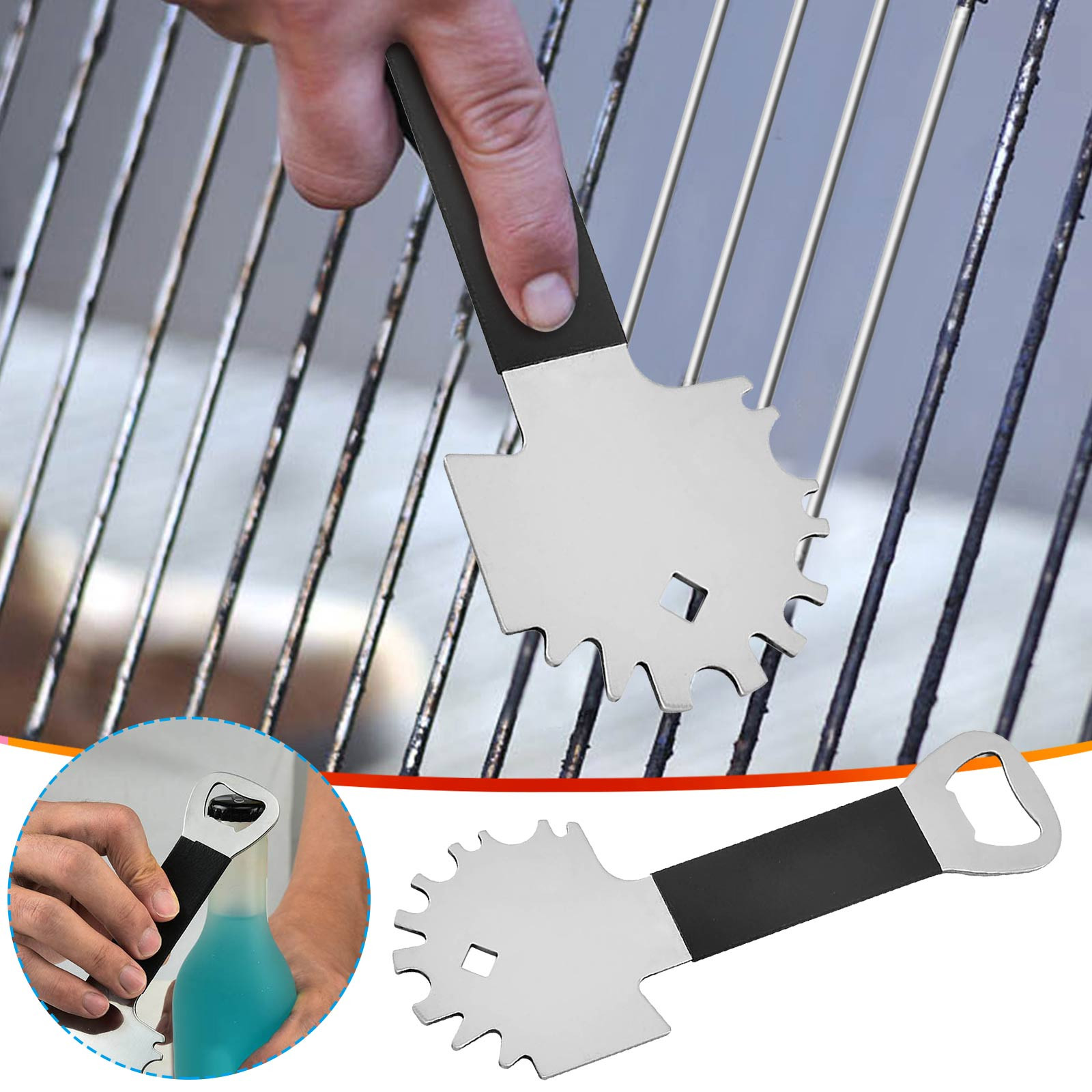 TERGAYEE Grill Scraper,Grill Rescue Brush with Scraper, Grill Cleaner