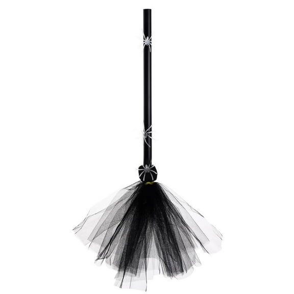 TERGAYEE Halloween Decorative Brooms,Plastic Witch Broom Props,Witch Broom Party Decoration for Halloween Costume Decoration,Party Spider Prop Glowing Decorative Wizardry Mesh Brooms
