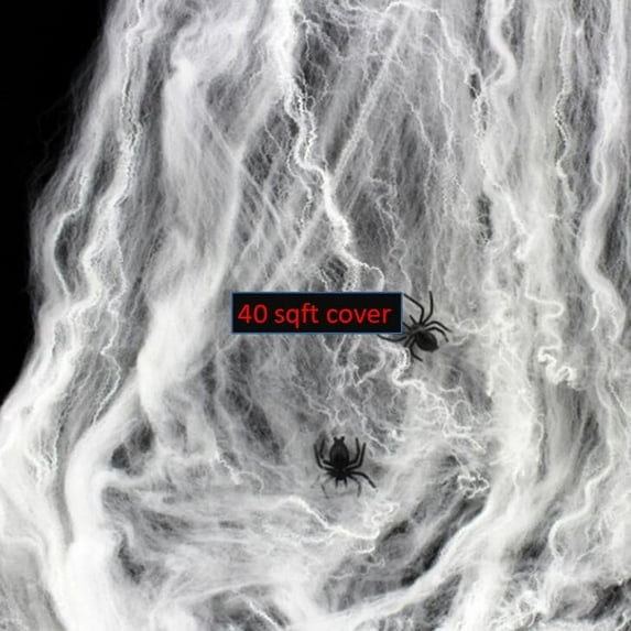 TERGAYEE Halloween Spider Web Decorations,80 Grams Decor Stretchy Web With Fake Plastic Cobwebs Outdoor Web Halloween Decor,halloween decor,halloween gifts