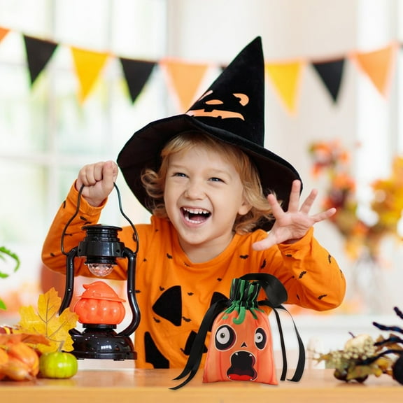 TERGAYEE Halloween Trick or Treat Bags Cute Pumpkin Candy Storage Bags Reusable Pumpkin Candy Bags Masquerade Party Decoration Candy Gift Bag Halloween Party Supplies