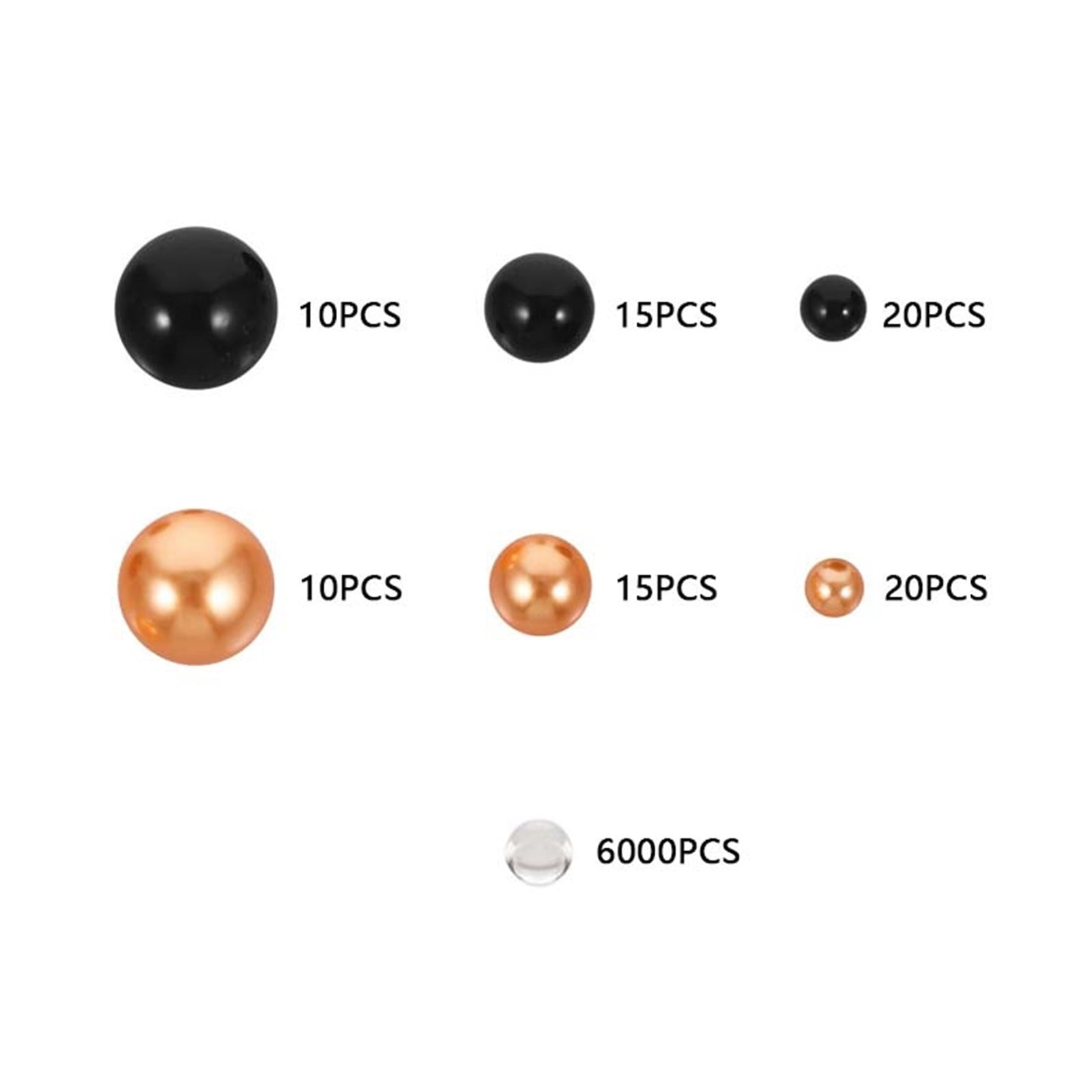 TERGAYEE Halloween Vase Filler Decor,Orange Floating Pearl Beads, Vase