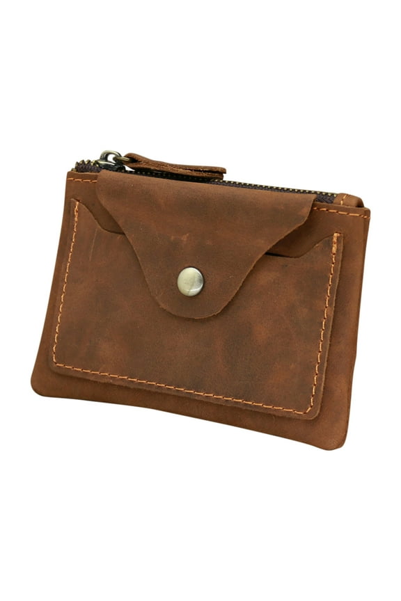 Handmade Wristlet Wallets,Minimalist Card Holder With Zipper,Small Minimalist Cute Coin Pouch, Teen Purse, Leather Horse Brown Brown Zipper Coin Purse