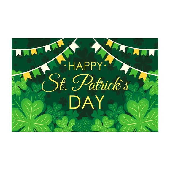 TERGAYEE Happy St Patricks Day Backdrops for Photography,St. Patrick's Day Photo Background Banner Green Shamrock for Irish Luck Day Saint Patrick's Party Supplies Wall Decorations