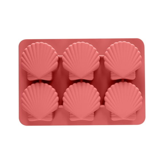 TERGAYEE Ice Cube Tray Ice Cube Trays for Freezer Food Grade Silicone Ice Cube Tray,6 Grid Shell Shape Non Stick and Easy To Release Great for Creating Special Shaped Ice Cream