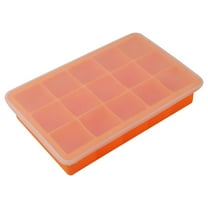 TERGAYEE Ice Cube Trays,Easy Release 15 Flexible Silicone Ice Cube Molds with Removable Lid Reusable Freezer Ice Trays Stackable for Whiskey,Baby Food,BPA Free