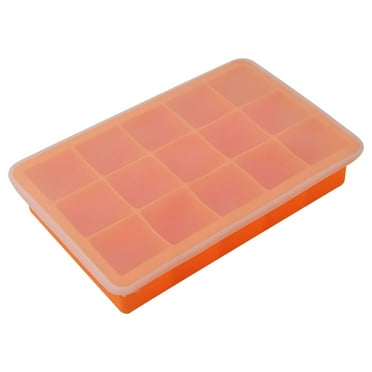 TERGAYEE Ice Cube Trays,Easy Release 15 Flexible Silicone Ice Cube Molds with Removable Lid Reusable Freezer Ice Trays Stackable for Whiskey,Baby Food,BPA Free