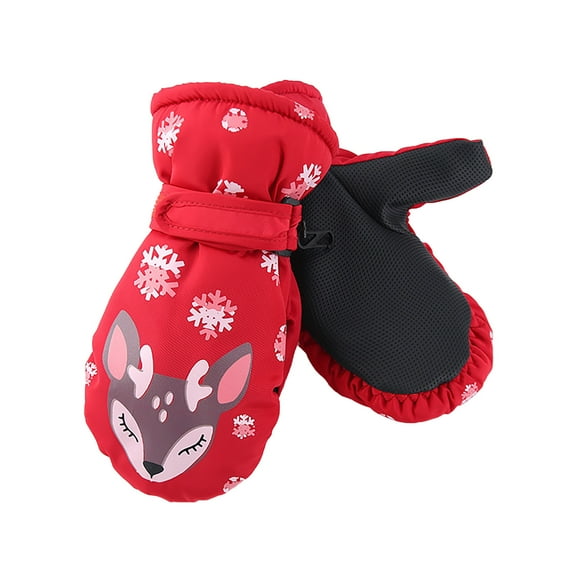 TERGAYEE Kids Winter Snow Mittens,Warm Thicken Comfortable Gloves Breathable Thick Windproof Gloves with Adjustable Buckle for Boys and Girls Kids