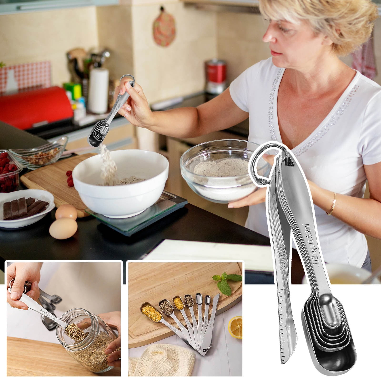 TERGAYEE Kitchen Stainless Steel Measuring Spoons Set,Tablespoon