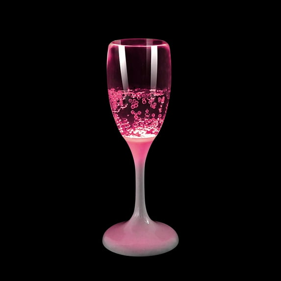 TERGAYEE LED Wine Champagne Flute Glasses,Colored Plastic Champagne Flutes Drinking Glasses Glow in the Dark Colorful Glowing Cups for Birthday Christmas Halloween Weddings Gifts