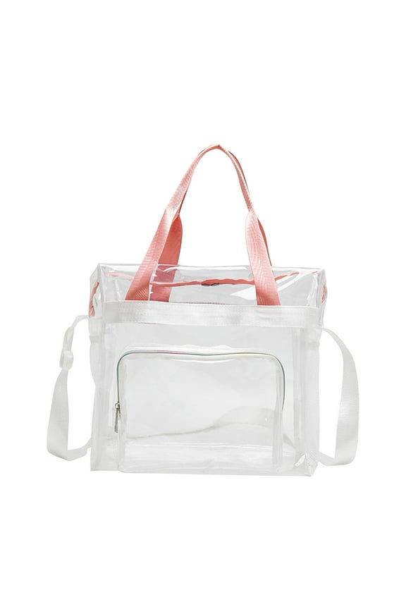 Large Clear Tote Bags,Transparent Shoulder Handbag for Women,Waterproof Beach Bag Swim Gym Shopping Travel Bag