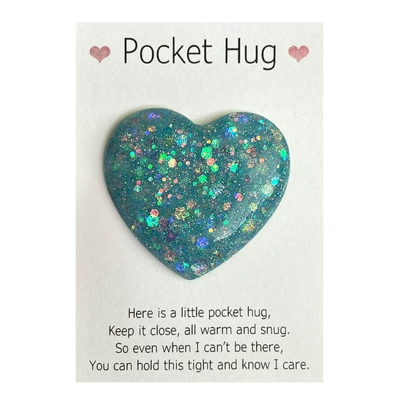 TERGAYEE A Little Pocket Hug Heart Keepsake Token,Thinking of You Love Gift for Family and Friends,for Daughter Birthday Gifts from Mom I Miss You Gifts,Handmade Love Gift