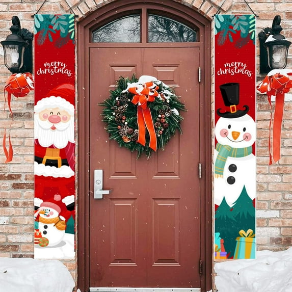 TERGAYEE Merry Christmas, Door Banners, Porch Signs, Hanging Banners, Christmas Flags, Home Walls, Indoor, Outdoor, Christmas Party Decorations Holiday Decor