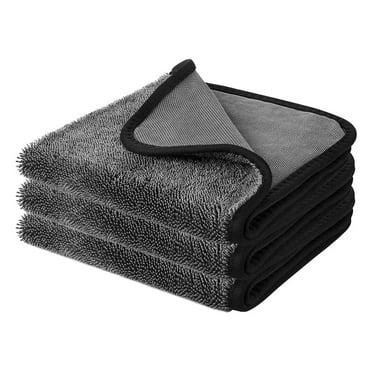 TERGAYEE Microfiber Towels for Cars,3pcs Car Drying Wash Detailing Buffing Polishing Towel with Plush Edgeless Microfiber Cloth,Scratch Free,Super Absorbent