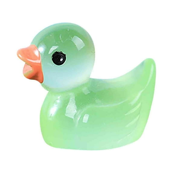 TERGAYEE Mini Luminous Resin Ducks for Crafts,100pcs Tiny Glow in The Dark Duck Micro Garden Landscape Potted Plants Decoration Aquarium Dollhouse Ornament for Family Crafts Decor
