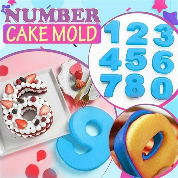 TERGAYEE Number Moulds,Baking Forms Silicone Number Mold 3D Cake Mold Big 0-8 Number Cake Pan Digital Baking Silicone Mould for Happy Birthday Festival Marry Anniversary Wedding
