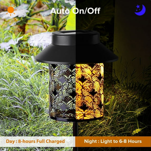 TERGAYEE Outdoor Lights Solar Lantern Outdoor Lights Garden Hanging Lights For Patio Tree Table Decor Solar Hollow-Out Lights With Handle