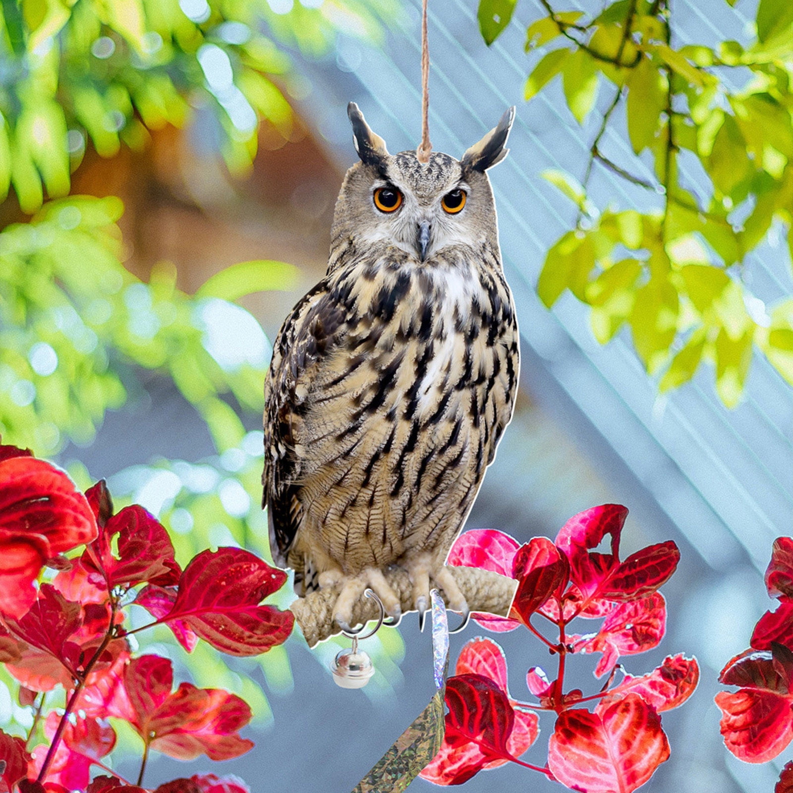 TERGAYEE Owl to Keep Birds Away,Bird Scare Owl Fake Owl,Bird Control Device to Keep Birds Pigeon