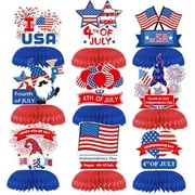 TERGAYEE Patriotic Table Centerpiece,Honeycomb Centerpieces 3D Patriotic Table Decoration American Flag Party Centerpieces for Independence Day Party Decorations Supplies