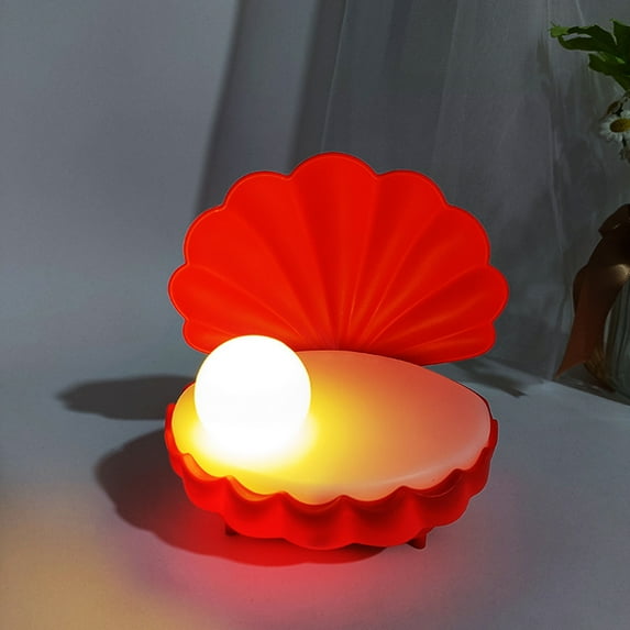 TERGAYEE Pearl Night Light,Mermaid Decoration conch Night Lamp Christmas Night Light conch Baby Night Light for Home Room Bedroom Decor