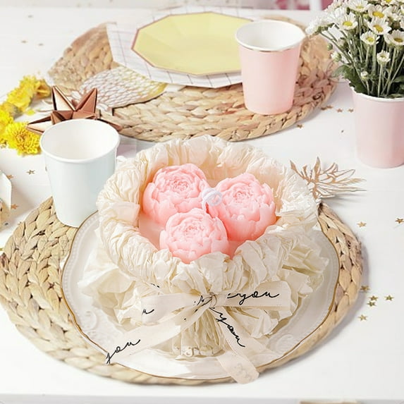 TERGAYEE Peony Bouquet Scented Candle with Peach Scent, Create a Warm and Relaxing Atmosphere, Suitable for Mothers Day Gifts Womens Day Gifts